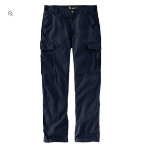 Carhartt Rugged Flex Relaxed Fit Canvas Cargo Work Pant Sz 38x34 Navy Blue